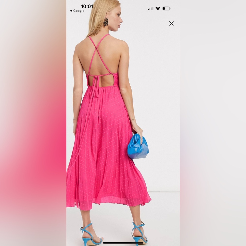 ASOS design halter pleated maxi dress size 4 - Picture 3 of 6
